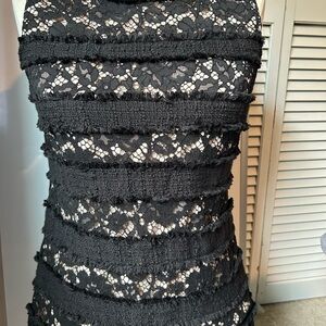JCrew Black and Nude lace tank